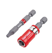 Photo of CRAFTSMAN screwdriver bit set with red holder, SKU CMAF2SQ22, on white background.