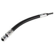 Photo of Craftsman flexible drill extension CMAF5FLEX, black and silver, side angle, on white background.
