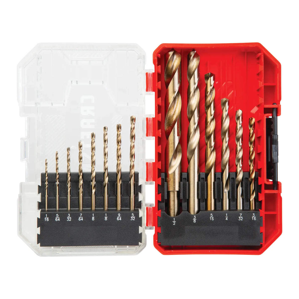 Craftsman drill bit set CMAF1245 white background beauty shot top-down angle