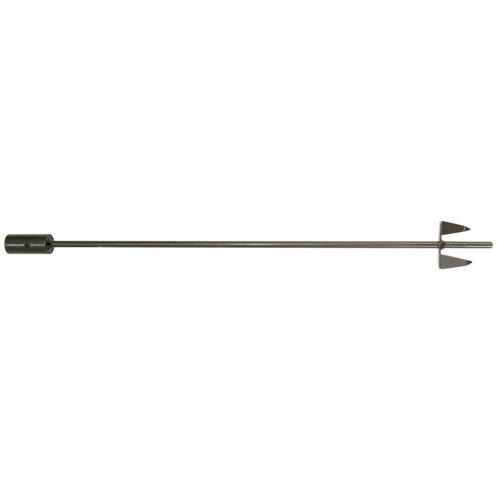 Photo of Craftsman CMCAWA metal auger attachment with pointed dual blade tip, side view on white background.