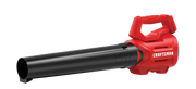 Craftsman CMCBL700B cordless leaf blower, red and black, side angle on white background.