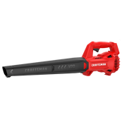 Photo of Craftsman cordless leaf blower CMCBL710B, red and black, side angle, on white background.