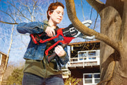 Photo of Craftsman cordless lopper CMCCSL621B cutting a tree branch outdoors.