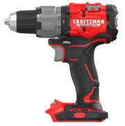 Photo of Craftsman cordless drill CMCD726B, red and black, side angle, brushless model.