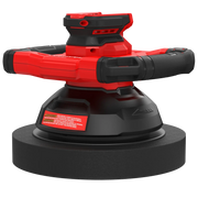 Photo of CRAFTSMAN cordless polisher CMCE100B, red and black, side angle on white background.