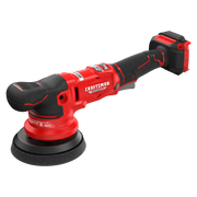 Photo of Craftsman cordless polisher CMCE150, red and black, side angle on white background.