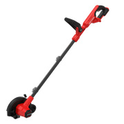 Photo of CRAFTSMAN cordless edger, red and black, side angle, SKU CMCED400B, lawn tool category.