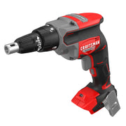 Photo of Craftsman cordless screw gun CMCF600B, red and black, side angle on white background.