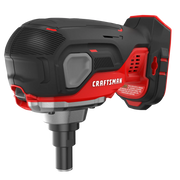 Craftsman cordless nailer CMCN150B, black and red, angled side view on white background.