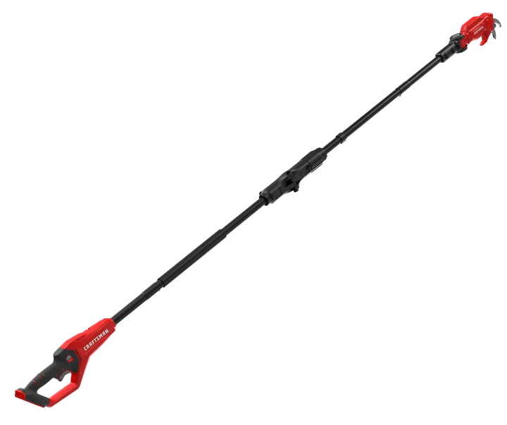 Photo of Craftsman extended pole pruner, model CMCPPR320B, black and red, shown at an angle on white background.