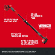 Photo of Craftsman cordless power scrubber CMCPS520B with red multi-position pivoting head, telescoping pole, black handle, and battery base, white background.