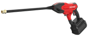 Photo of Craftsman cordless power washer CMCPW350B, red and black, side angle on white background.
