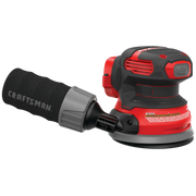 Craftsman random orbit sander CMCW220 white background beauty shot side angle