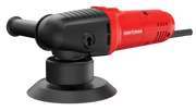 Photo of Craftsman CMEE145 electric polisher in red and black, side angle, with auxiliary handle and power cord.