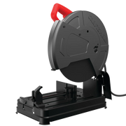 Photo of CRAFTSMAN metal cutting saw, SKU CMEM2500, with black base and red handle, angled on white background.