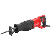 Photo of Craftsman reciprocating saw CMES300, red and black, angled left on white background.