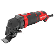 Photo of Craftsman CMEW400 oscillating multi-tool, black and red, angled view on white background.