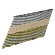 Photo of Craftsman collated framing nails, silver and gold finish, side view, CMFH30PP.