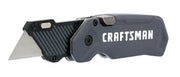 Photo of Craftsman folding utility knife CMHT10350, black and silver, right side view on white background.