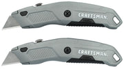 Photo of two gray Craftsman utility knives, SKU CMHT10588C, side view on white background.