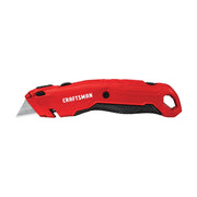 Photo of Craftsman CMHT10928 red utility knife, angled view on white background.