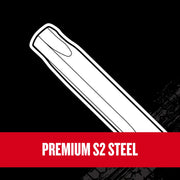 Craftsman graphic CMHT26159V showing S2 steel bit illustration with bold red PREMIUM S2 STEEL banner.