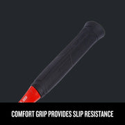 Photo of Craftsman CMHT54179 graphics, close-up black textured comfort grip handle with red accent.