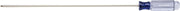 Craftsman extra-long Phillips screwdriver with clear blue handle, CMHT65008, side view on white background.