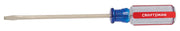 Craftsman flathead screwdriver CMHT65018 with clear and red handle, side view, white background.