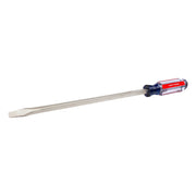 Craftsman CMHT65027 flathead screwdriver with clear red handle, side view, on white background.