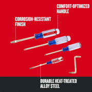 Photo of Craftsman graphics screwdriver and hex key set CMHT65050, with blue handles and alloy steel shafts.