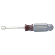 Photo of Craftsman nut driver CMHT65115 with gray handle and metal shaft, side view on white background.