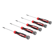 Photo of Craftsman screwdriver set CMHT65141, five red and black screwdrivers shown angled on white background.