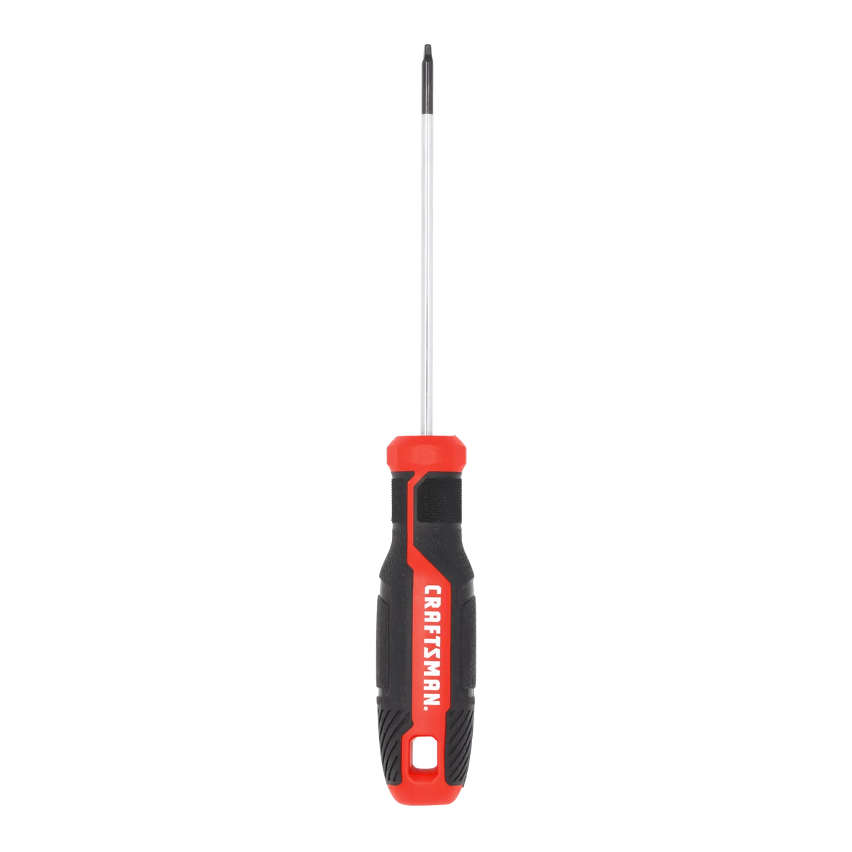 Front angle photo of Craftsman screwdriver CMHT65169 with red and black handle on white background.