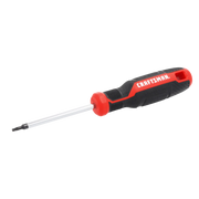 Photo of Craftsman Torx screwdriver CMHT65174, black and red handle, side angle on white background.