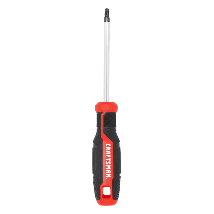 Front angle photo of Craftsman black and red screwdriver CMHT65178 with ergonomic handle on white background.