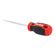 Photo of Craftsman scratch awl CMHT65179 with red and black handle, shown on white background, angled view.
