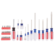 Craftsman CMHT65180 screwdriver and bit set with red and blue handles, photographed on white background.