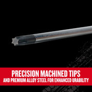 Craftsman graphics showing precision-machined tip on alloy steel tool, CMHT65630V, close-up angle.