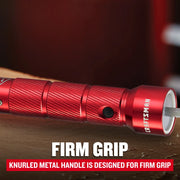 Photo of CRAFTSMAN red knurled metal screwdriver handle, SKU CMHT68011N, close-up side angle.