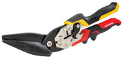 Craftsman CMHT73564 aviation snips with black, red, and yellow ergonomic handle, side view on white background.
