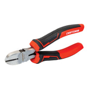 Photo of Craftsman diagonal cutting pliers with black and red handles, SKU CMHT81646, angled on white background.