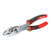 Craftsman CMHT81713 adjustable pliers with red and black rubber handles, side angle, white background