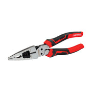 Photo of Craftsman CMHT81715 multi-purpose pliers with red and black grip, shown on white background.