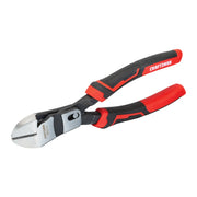 Craftsman CMHT81718 diagonal cutting pliers with red and black ergonomic handles, side view on white background.