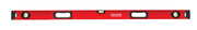 Photo of Craftsman CMHT82347 red box beam level with three bubble vials, front angle, white background.