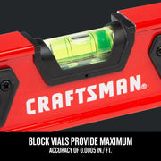 Photo of Craftsman red level with block vial, close-up, SKU CMHT82390, graphics category.
