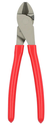 Craftsman diagonal cutting pliers with red handles, CMHT82508, front angle, on white background.