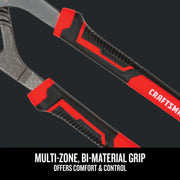 Craftsman graphics CMHT82547 close-up of red and black multi-zone bi-material grip handles.