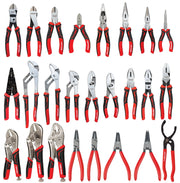 Photo of Craftsman pliers set CMHT82625 with assorted red and black-handled pliers on white background.